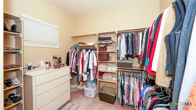 spacious closet with carpet floors