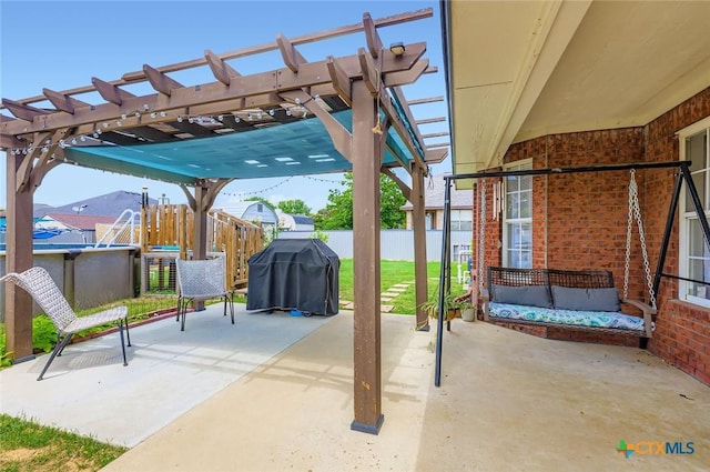 4201 Breckenridge Dr, Killeen, TX 76542 - view of patio / terrace featuring a grill and a pergola