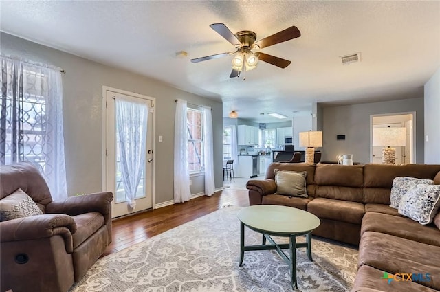 4201 Breckenridge Dr, Killeen, TX 76542 - living area with ceiling fan and wood finished floors