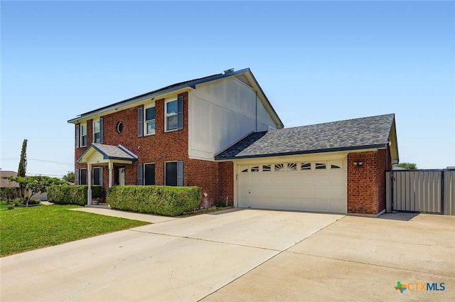 4201 Breckenridge Dr, Killeen, TX 76542 - view of front of house with brick siding, driveway, a garage, and a front lawn