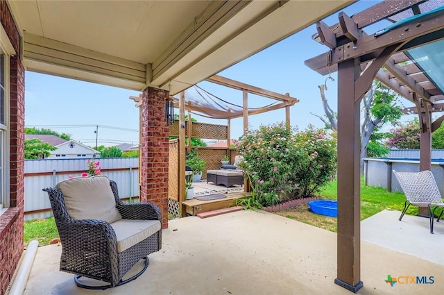 4201 Breckenridge Dr, Killeen, TX 76542 - fenced backyard featuring a pergola and a patio area