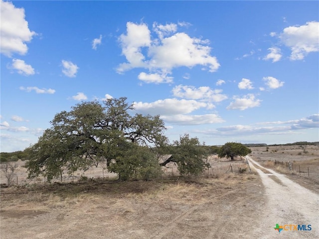view of road with a rural view