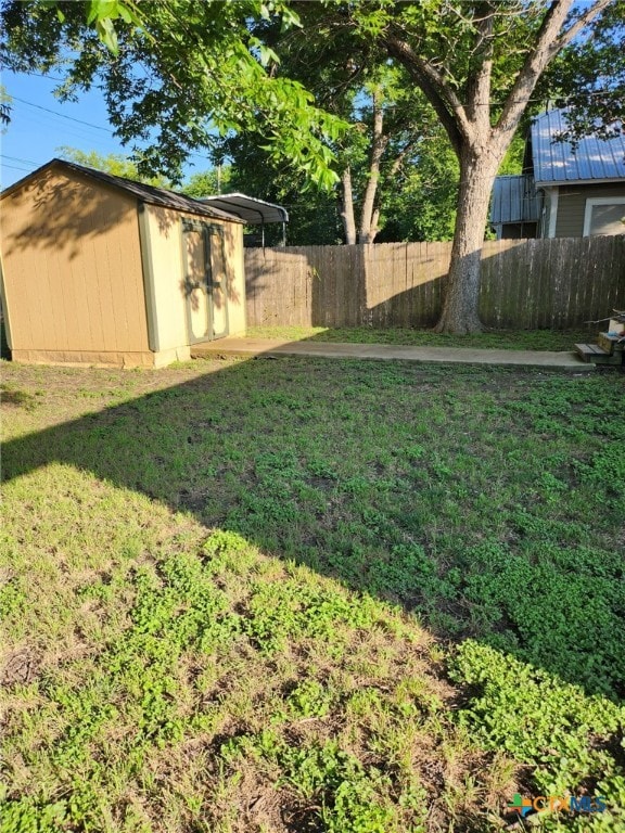 101 Alva St, Thrall, TX 76578 - view of yard featuring a storage unit