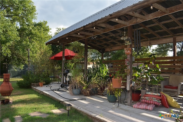 view of patio with a gazebo