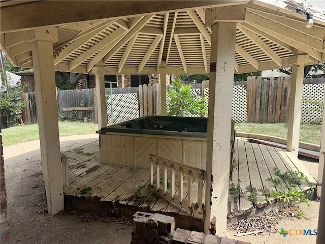 307 Illinois Dr, Harker Heights, TX 76548 - view of patio featuring a hot tub and a deck