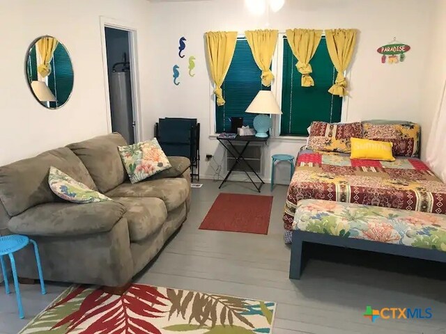 bedroom featuring wood-type flooring