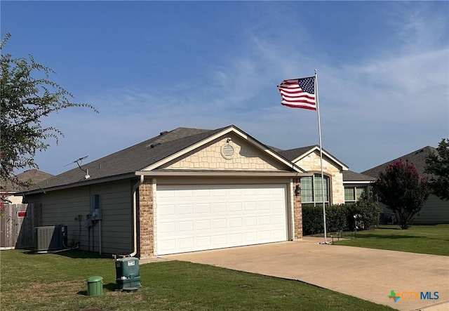 1205 Abbey Rdg, Temple, TX 76504 - single story home with brick siding, driveway, an attached garage, and a front yard