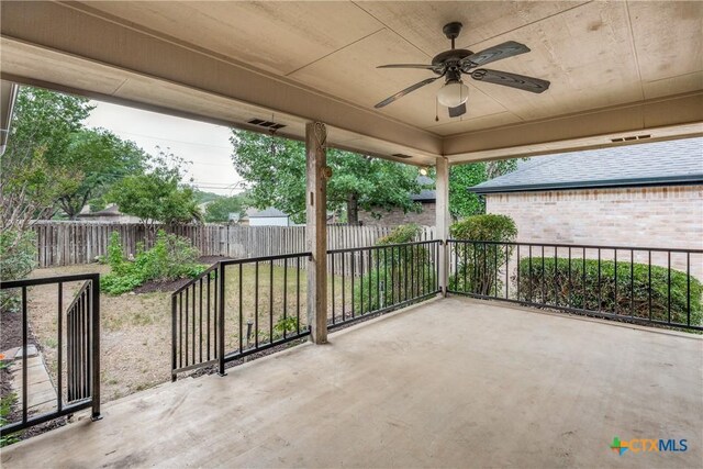 820 California Blvd, New Braunfels, TX 78130 - view of patio featuring a ceiling fan