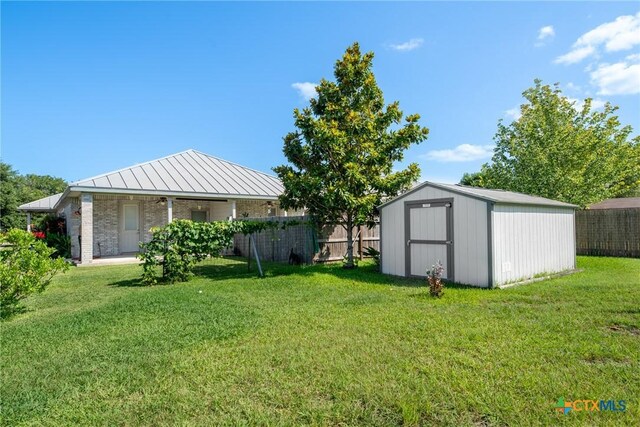 225 Anne Louise Dr, New Braunfels, TX 78130 - fenced backyard with a shed