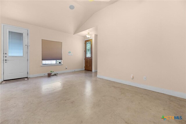 225 Anne Louise Dr, New Braunfels, TX 78130 - spare room with finished concrete floors and vaulted ceiling