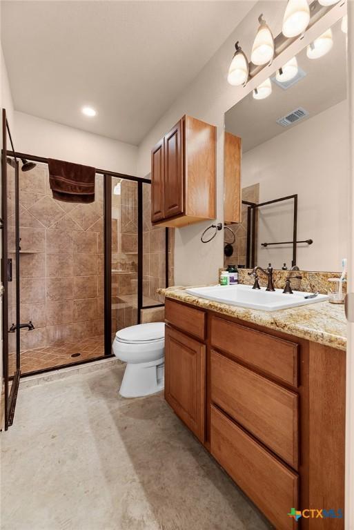 225 Anne Louise Dr, New Braunfels, TX 78130 - full bathroom featuring vanity and a stall shower