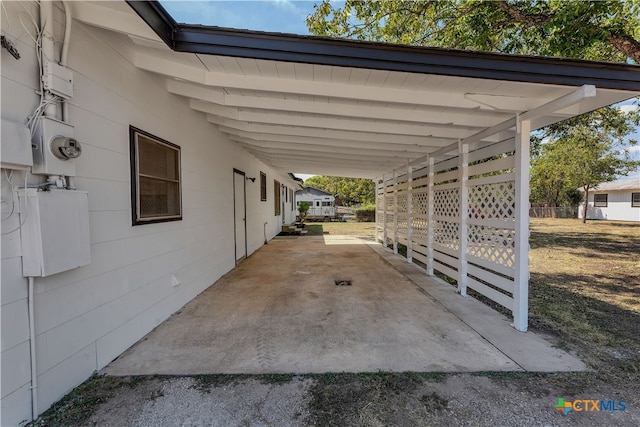 view of patio with a carport