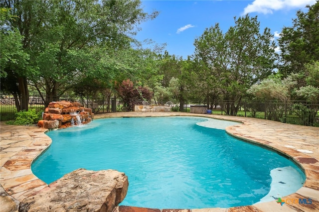 27302 Felswand Pkwy, New Braunfels, TX 78132 - view of swimming pool with a patio area, fence, and view of scattered trees