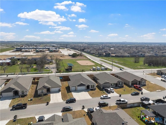 drone / aerial view with a residential view