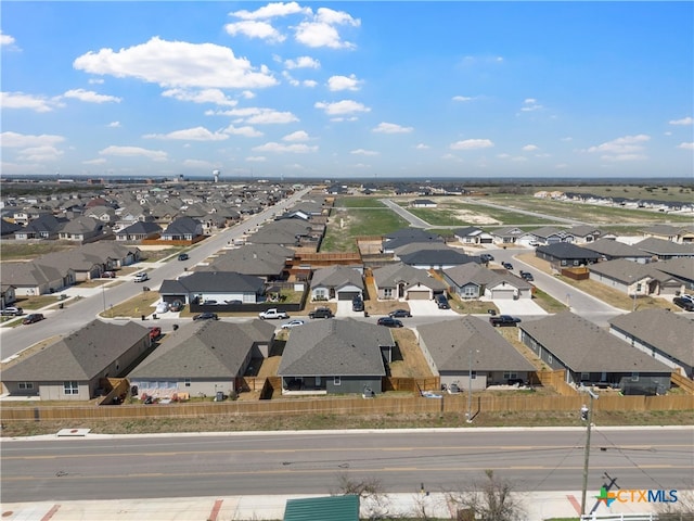 aerial view featuring a residential view