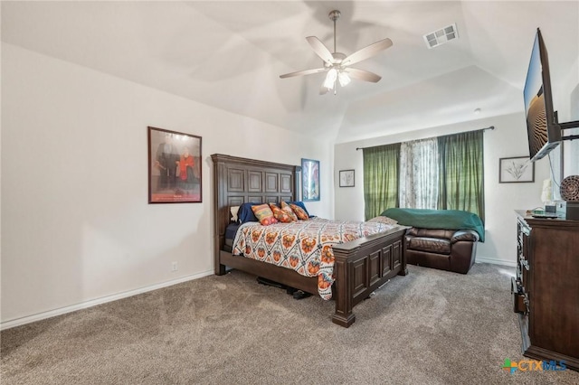1640 Buckner Pl, San Antonio, TX 78253 - carpeted bedroom with lofted ceiling and ceiling fan