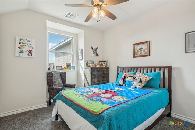 1640 Buckner Pl, San Antonio, TX 78253 - carpeted bedroom featuring vaulted ceiling and ceiling fan