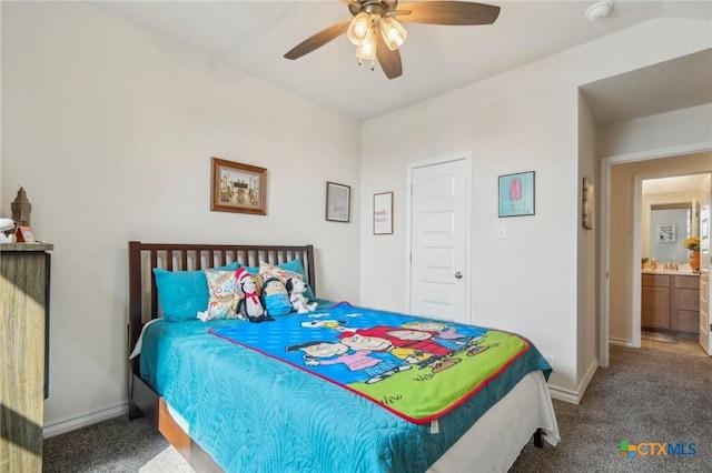 1640 Buckner Pl, San Antonio, TX 78253 - carpeted bedroom featuring ceiling fan and sink
