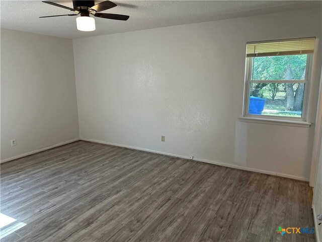 908 Randa St, Copperas Cove, TX 76522 - empty room with baseboards, ceiling fan, and wood finished floors