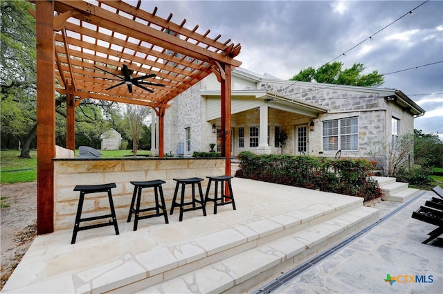 1660 W Mccarty Ln, San Marcos, TX 78666 - view of patio / terrace with a pergola and a ceiling fan