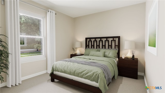 view of carpeted bedroom