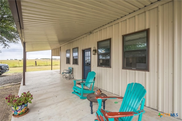 deck with a patio