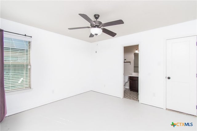 3814 Twilight Dr, Temple, TX 76502 - unfurnished bedroom featuring connected bathroom and ceiling fan