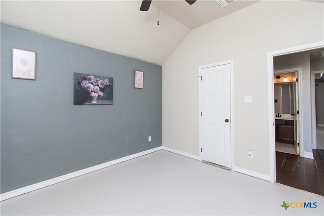3814 Twilight Dr, Temple, TX 76502 - unfurnished bedroom with lofted ceiling and ceiling fan