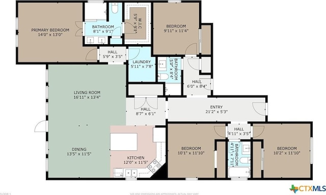 2226 Hayes St, Temple, TX 76502 - view of floor plan / room layout