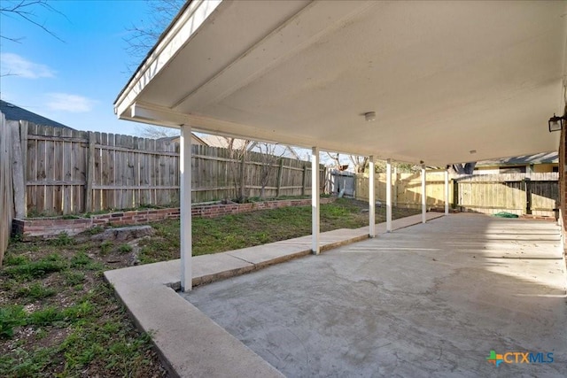 view of patio with a fenced backyard