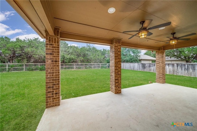 934 Wilderness Trl, New Braunfels, TX 78132 - view of patio with a ceiling fan