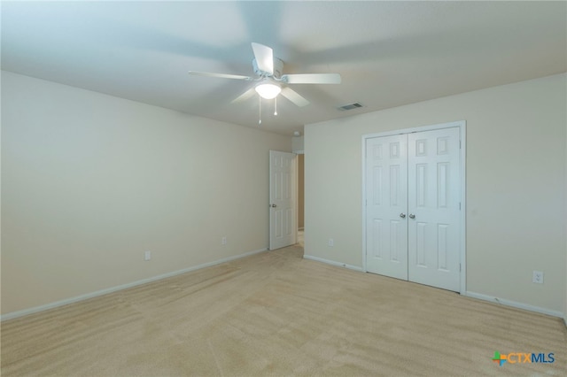 612 Weeping Willow Dr, Temple, TX 76502 - unfurnished bedroom featuring a closet, a ceiling fan, and light carpet