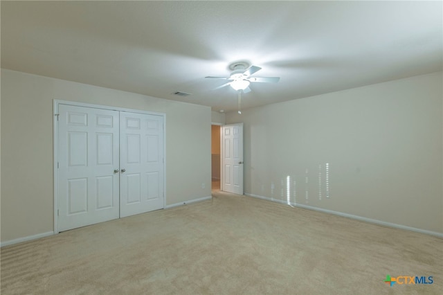 612 Weeping Willow Dr, Temple, TX 76502 - unfurnished bedroom with carpet flooring, a closet, and a ceiling fan