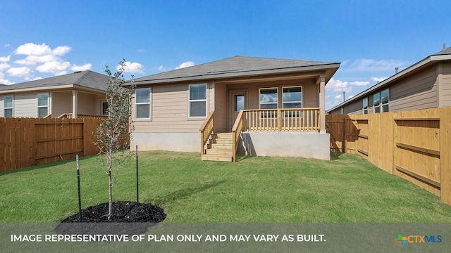 415 Gallaher Bnd, Maxwell, TX 78656 - rear view of property with a fenced backyard and a porch