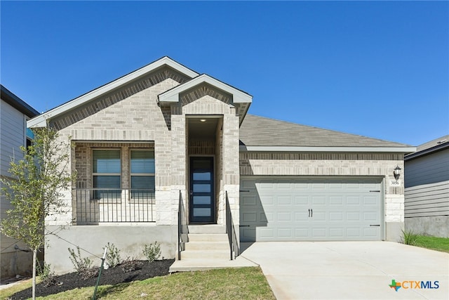 view of front of house with a garage