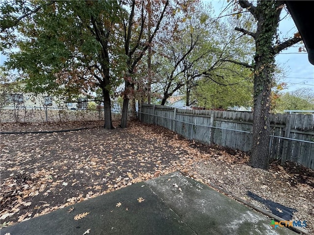 view of yard featuring fence private yard