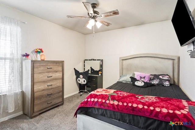 6407 Serpentine Dr, Killeen, TX 76542 - bedroom featuring carpet and a ceiling fan