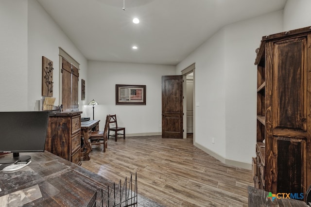 interior space with light wood-type flooring