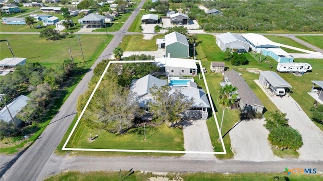 612 W Jackson Ave, Port Oconnor, TX 77982 - aerial view of residential area featuring property parcel outlined
