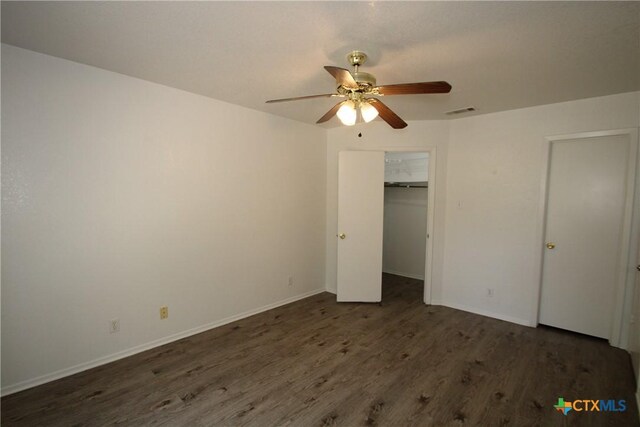 2604 Cross Timber Dr, Killeen, TX 76543 - unfurnished bedroom featuring wood finished floors, a ceiling fan, and a closet