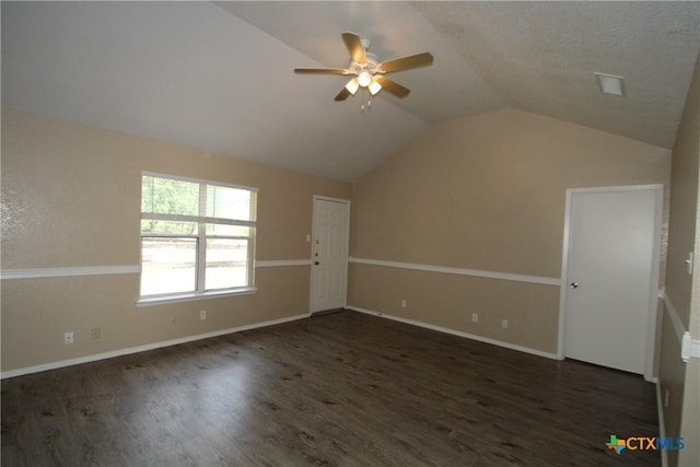 2604 Cross Timber Dr, Killeen, TX 76543 - bonus room featuring vaulted ceiling, wood finished floors, and ceiling fan