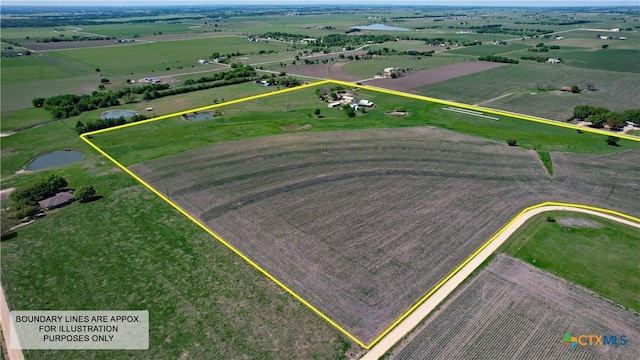 bird's eye view with a rural view