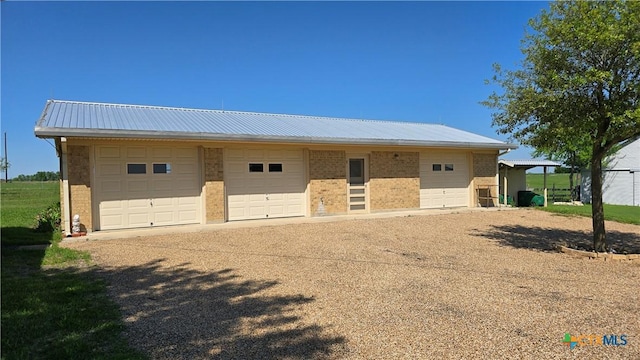 view of detached garage