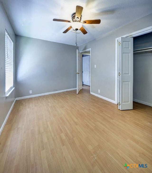 3207 Linda Dr, Victoria, TX 77901 - unfurnished bedroom featuring light wood-type flooring and ceiling fan
