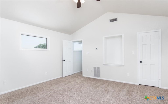 525 Teague Dr, Moody, TX 76557 - unfurnished bedroom featuring lofted ceiling, carpet flooring, baseboards, a ceiling fan, and a walk in closet
