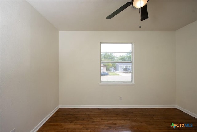 1004 Estes Dr, Killeen, TX 76541 - unfurnished room featuring wood finished floors, a ceiling fan, and baseboards