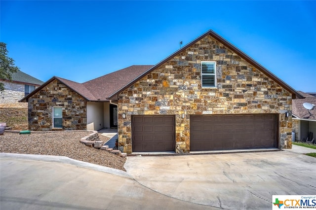 view of front property with a garage