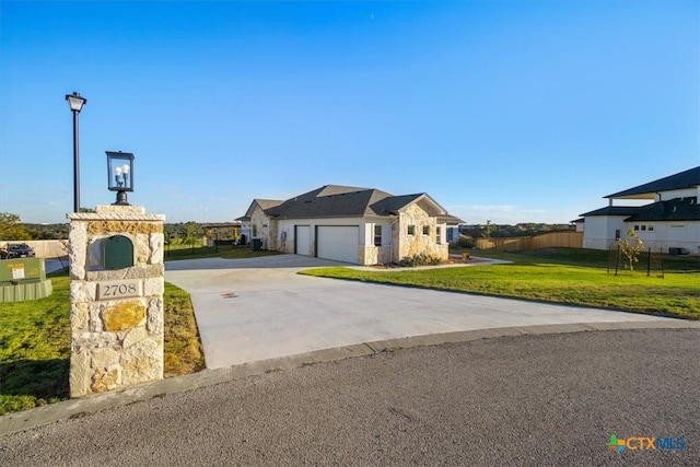 view of front of home with a front yard