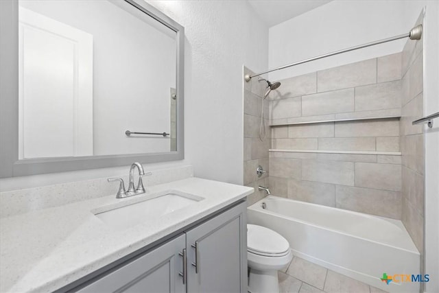 292 Scenic Cyn, New Braunfels, TX 78132 - bathroom with vanity, shower / washtub combination, and tile patterned floors