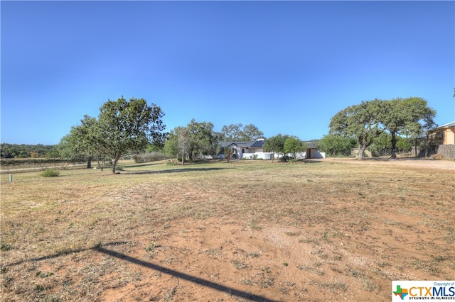 view of yard with a rural view